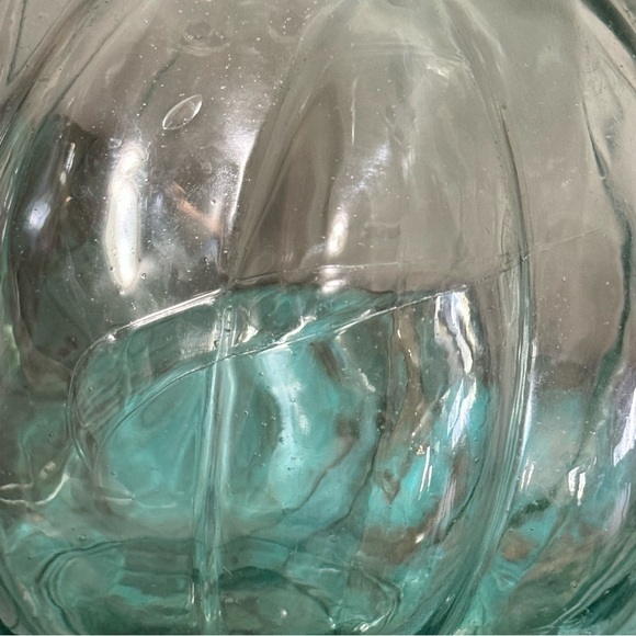 Vintage Mid Century Modern Blown Glass Large Apothecary Canister Pumpkin Shape - Picture 10 of 13